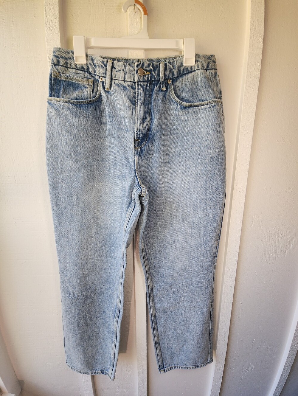 GOOD AMERICAN '90s Duster High Rise Straight Leg Jeans 14/32 NWOT